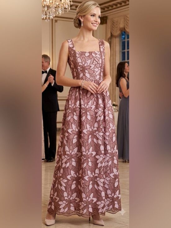 New York & Company Dresses & Skirts - NEW New York & Company Dusty Rose Floral Lace Midi Dress sz SM